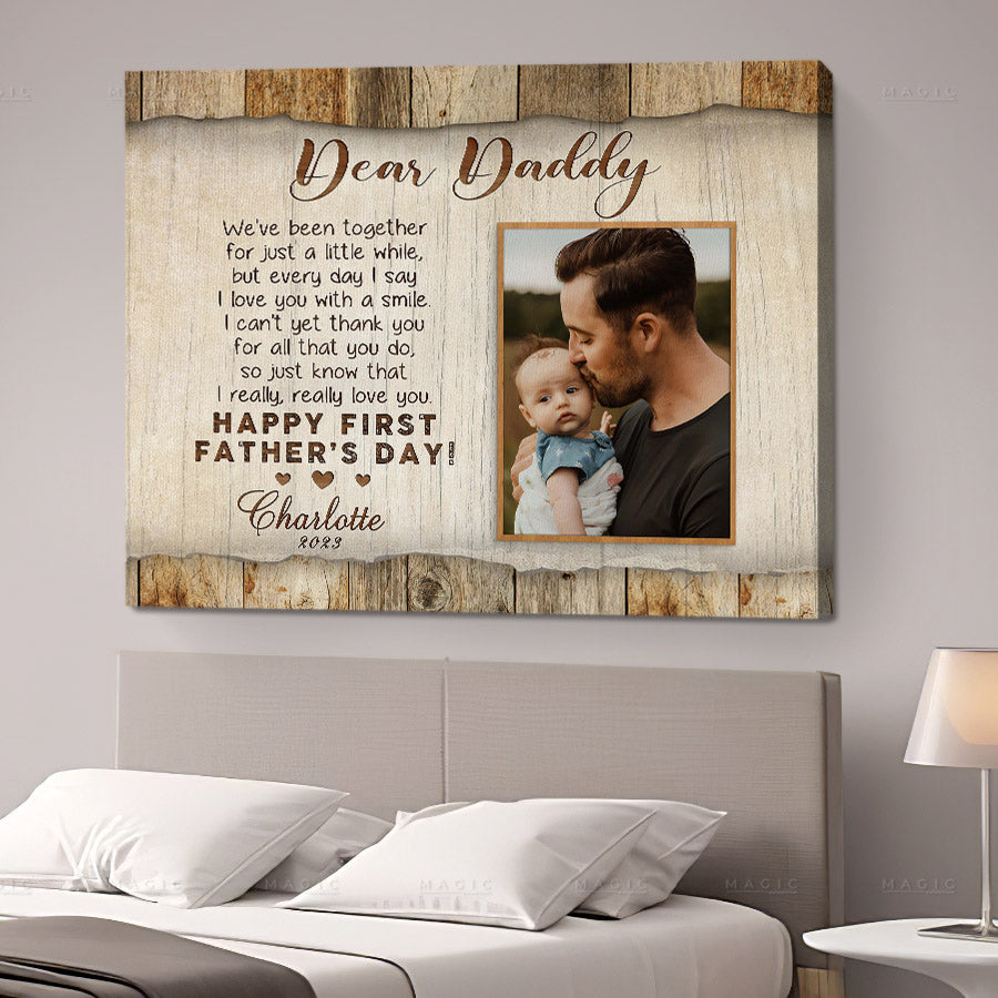 Fathers Day Gift For New Dad | First Fathers Day Canvas Craft | Custom ...
