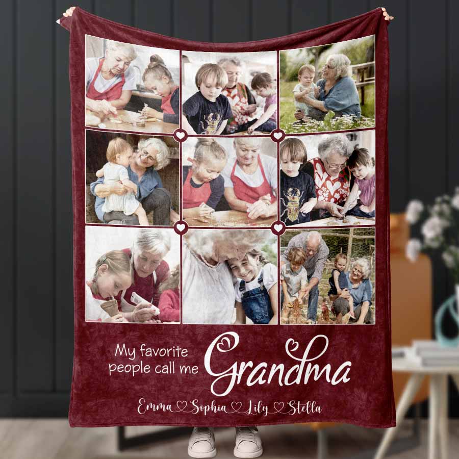 Custom Grandma Blanket Mothers Day Gifts For Grandma Custom Grandma