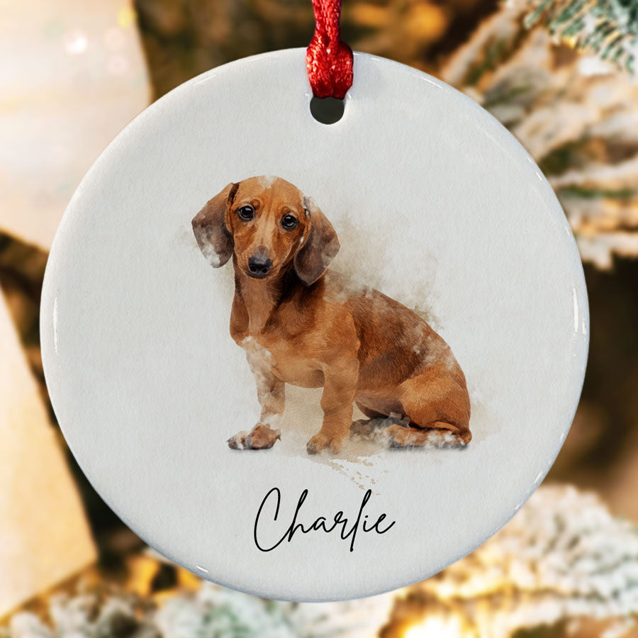 Dachshund Ornaments Custom Dog Ornaments Dog Photo Ornaments Dog