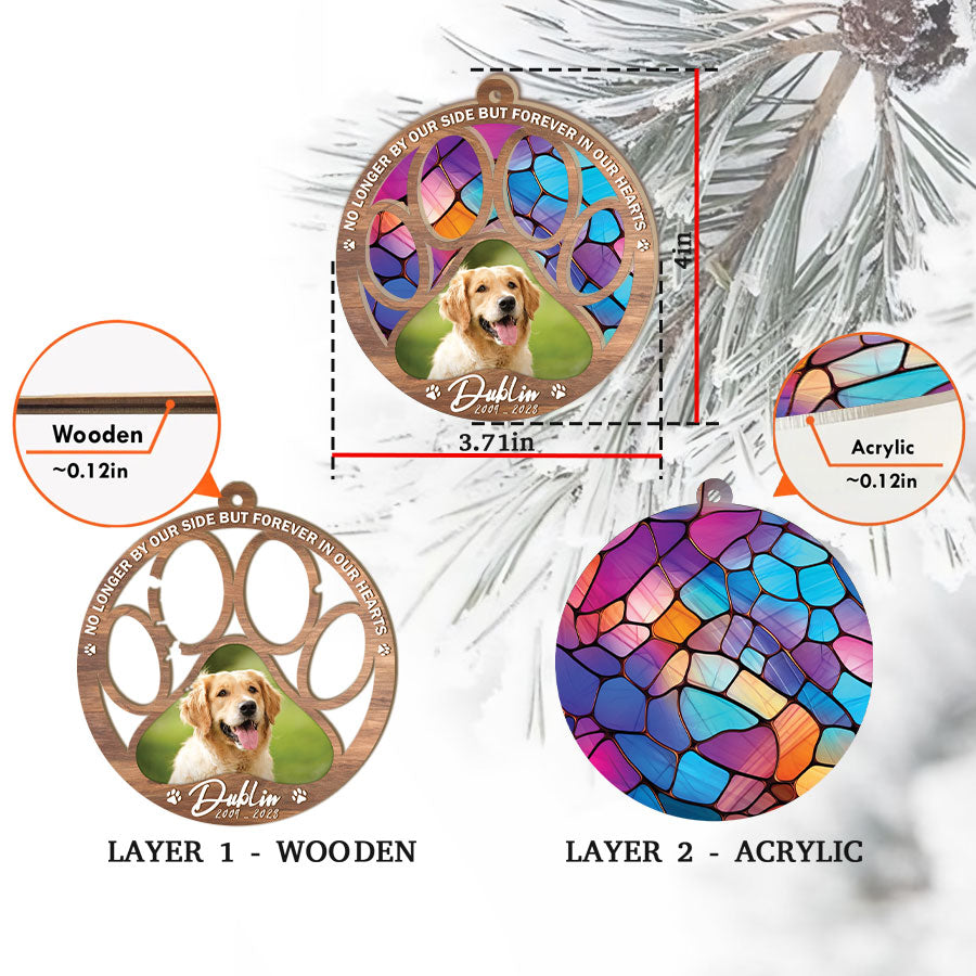 Dog Ornament Memorial Suncatcher Ornaments With Dogs Picture Rainbow Bridge Dog Ornament
