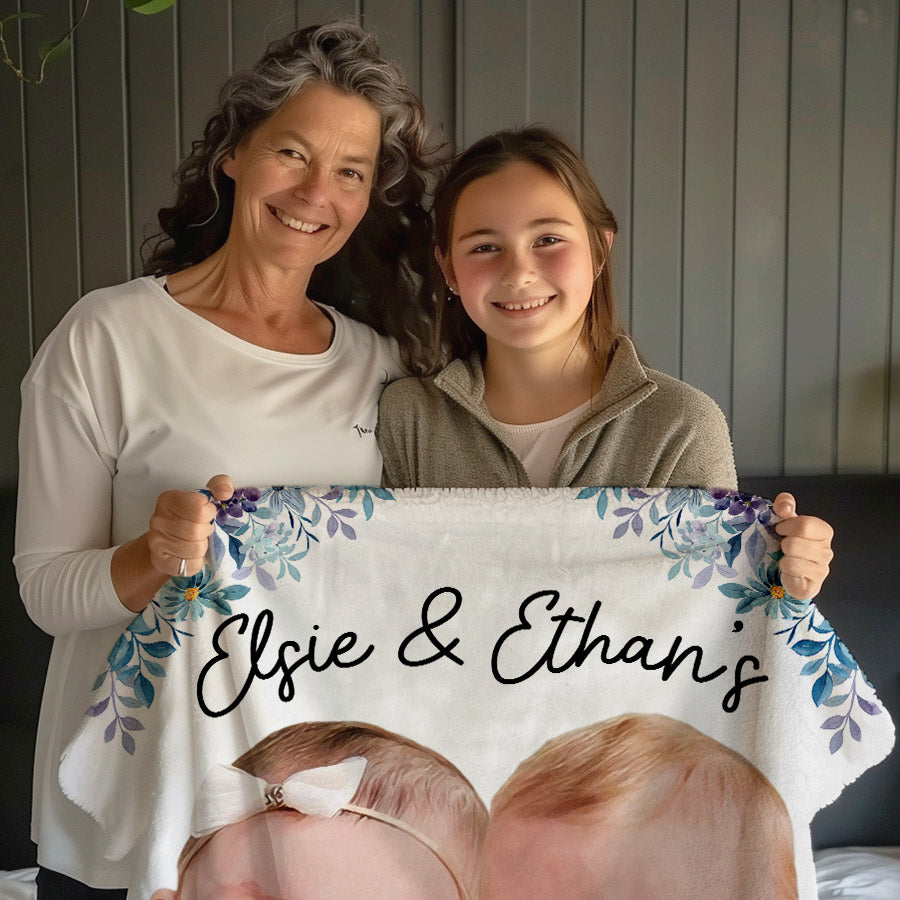 Personalized Grandma Fringe Blanket - Mother's Day Gift Idea for Grandma - To Our Grandma Pretend This Is A Big Warm Hug From All Of Us