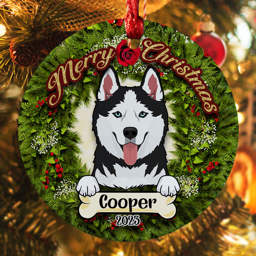 Husky Ornament Custom Pet Ornaments Personalized Dog Ornaments