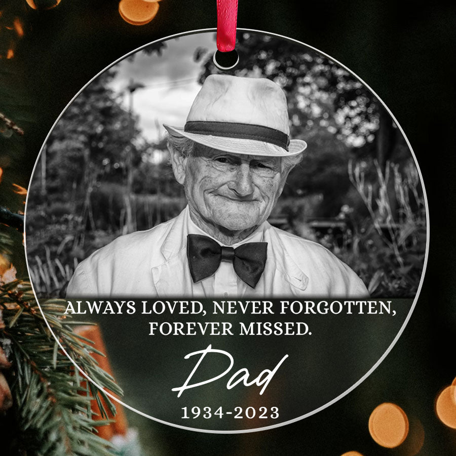 Memorial Ornaments For Dad Always Loved Never Ornament