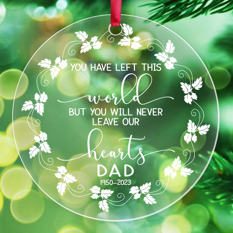 Memory Ornament | Dad Memorial Ornaments | Personalized Remembrance ...