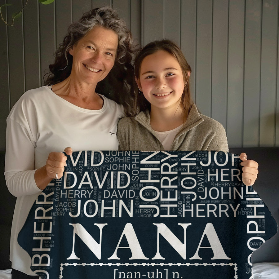 Nana Blanket With Grandkids Names Mothers Day Blanket For Grandma