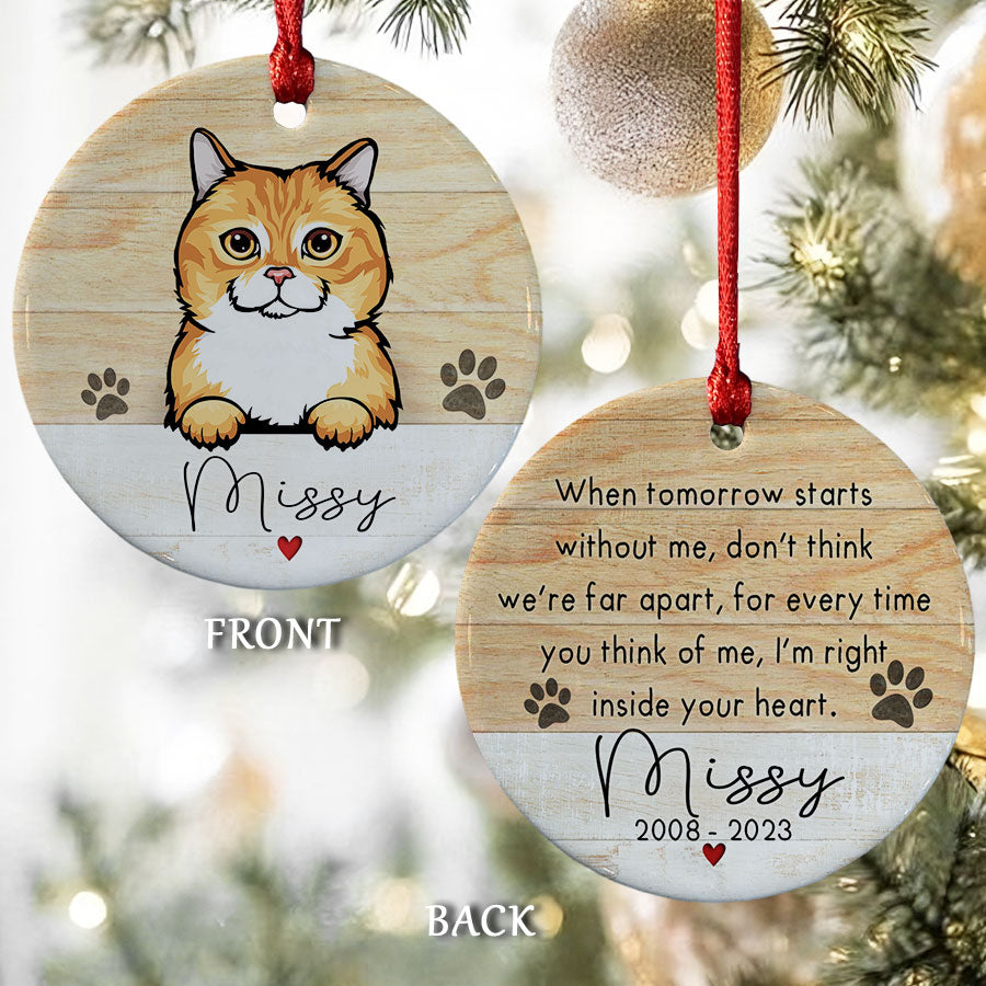 Personalized Cat Memorial Ornament Cat Remembrance Ornament