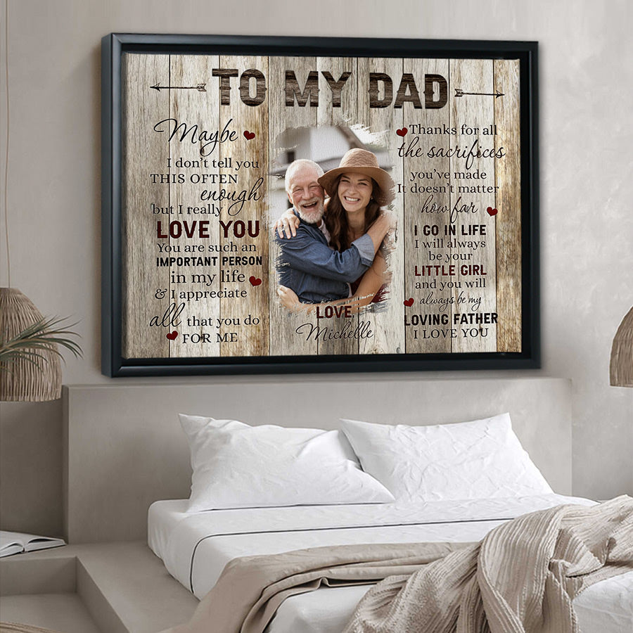 Personalized Fathers Day Gift | To My Dad Canvas Custom Photo From ...