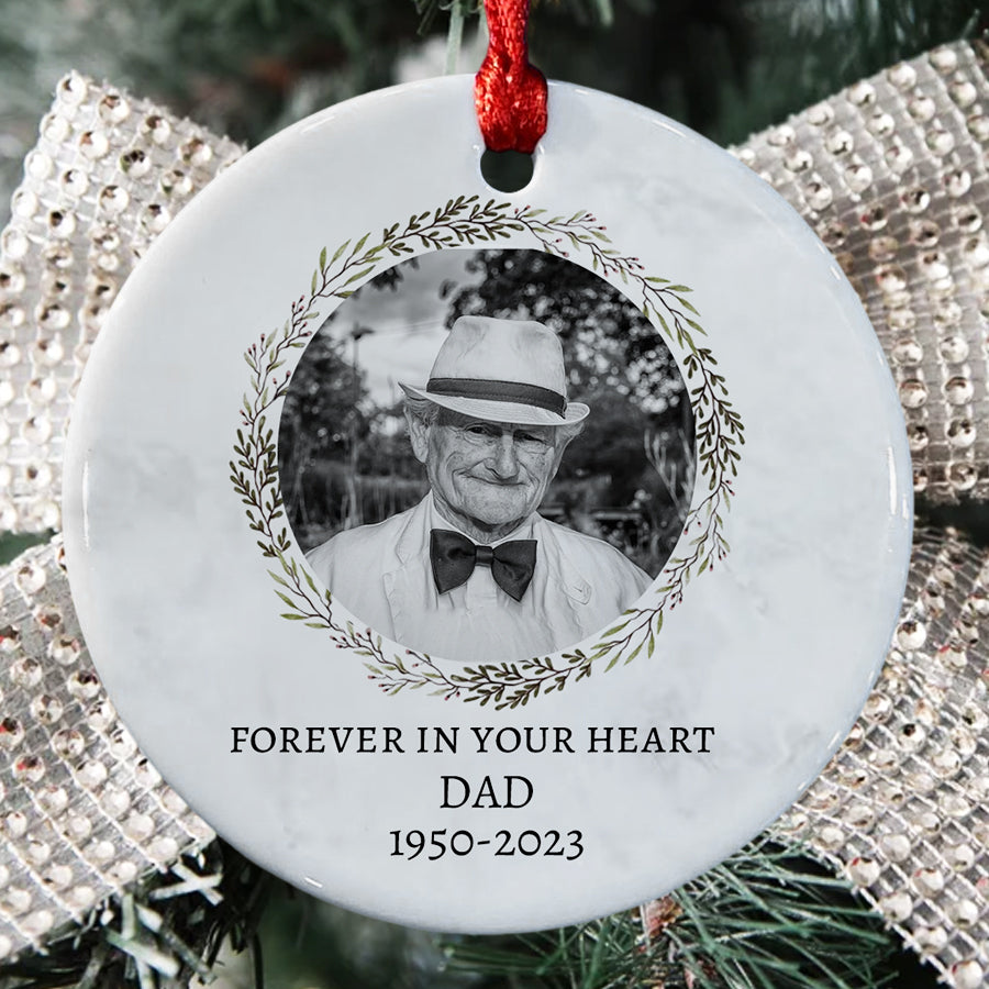 Personalized Memorial Ornaments For Dad In Memory Photo Ornament