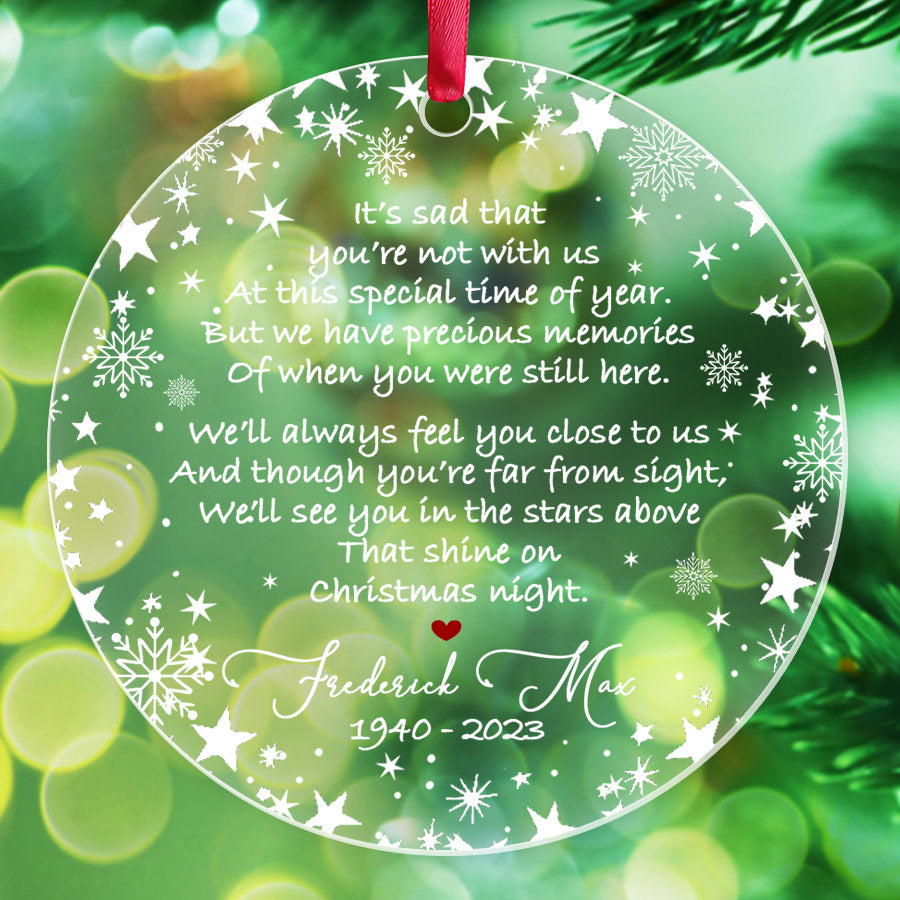 Remembrance Ornaments | Memorial Ornament Quotes | Acrylic Memorial ...