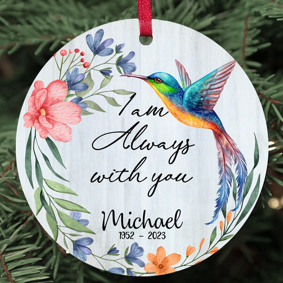 Sympathy Ornaments Memorial Personalized Ornaments Hummingbird
