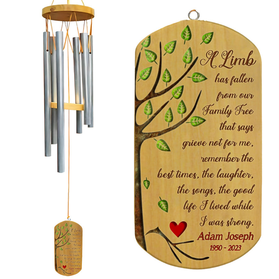 Wind Chime Memorial Gifts Personalized Tree Wind Chimes A Limb Has