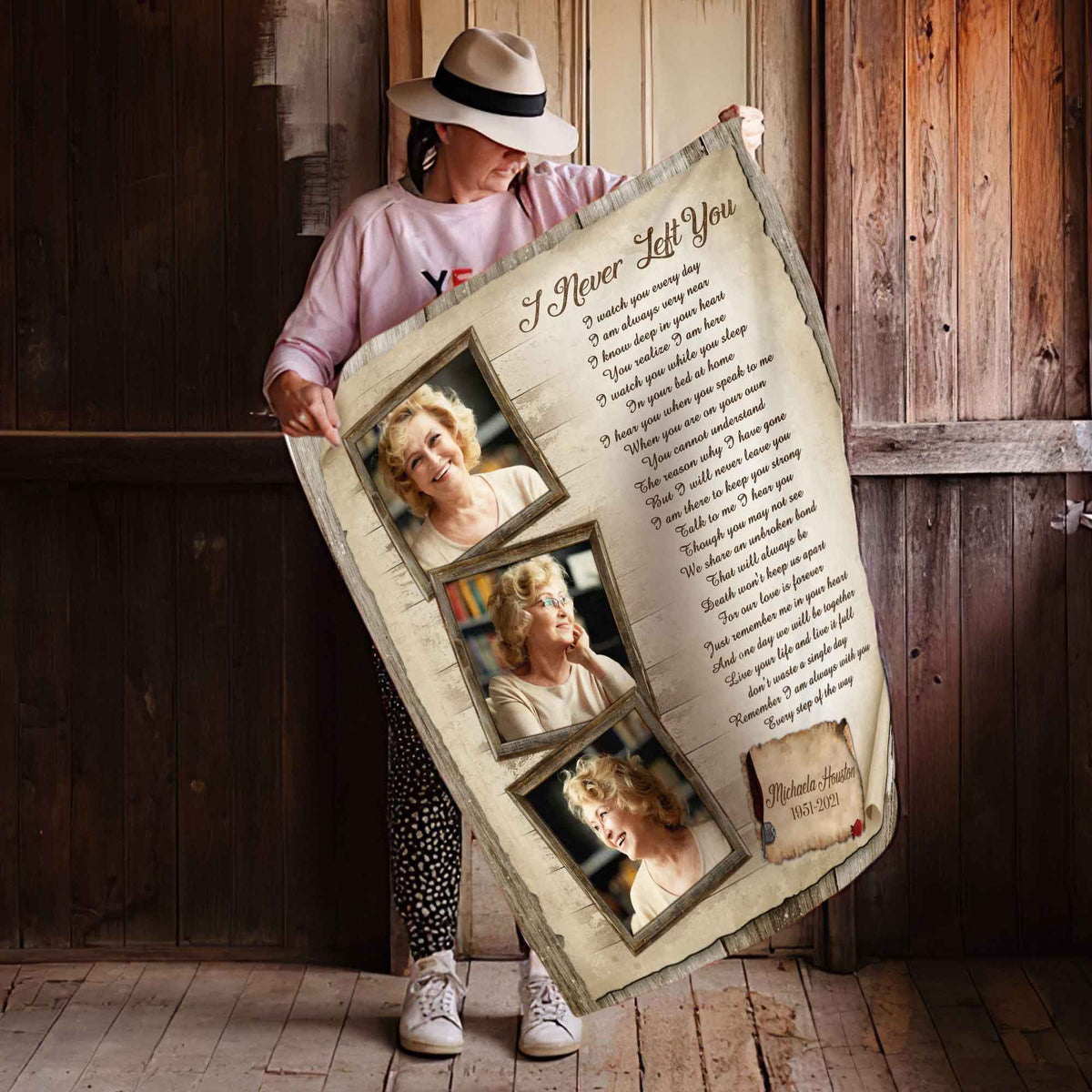 I Never Left You, Memorial Blankets With Pictures, Sympathy Throw