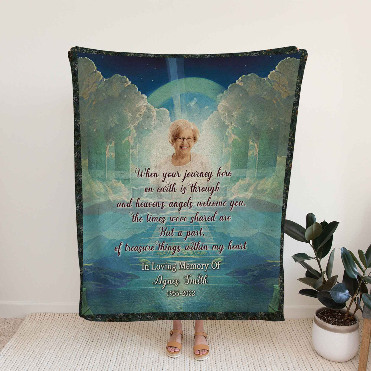 Personalized Memorial Blanket Loss Of Mother, In Loving Memory Gift For