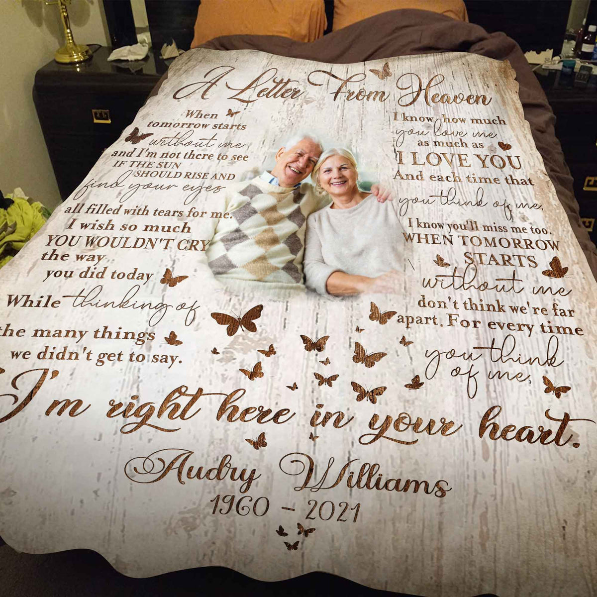 Letter From Heaven, Memorial Blankets With Pictures For Loss Of Loved