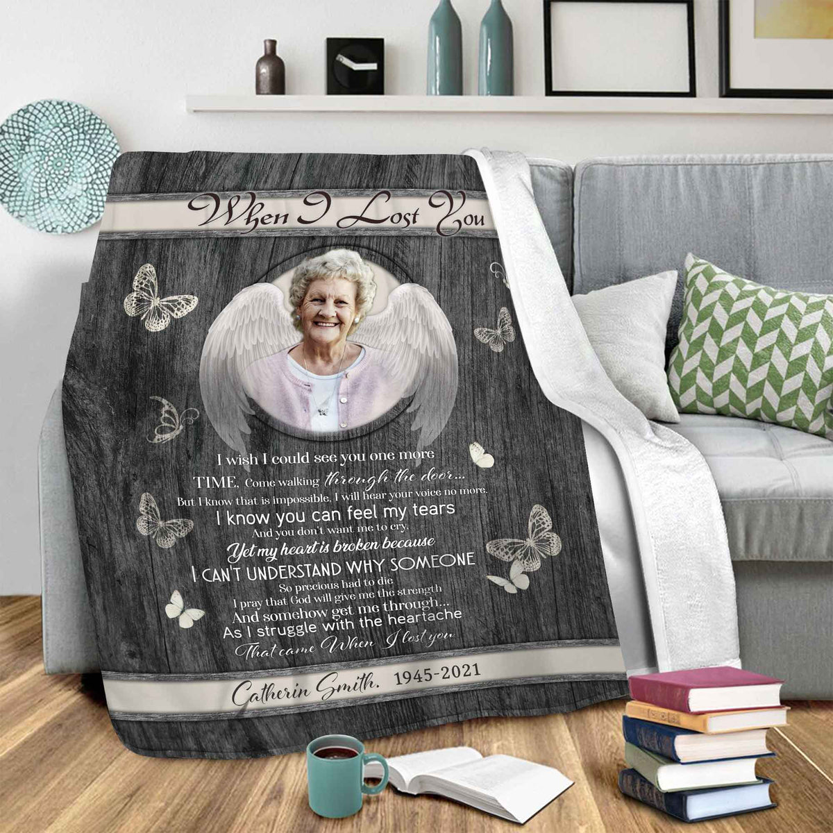 Personalized Memorial Photo Fleece Throw Blanket/Quilt - Gift Idea For Mother's Day - My Angel