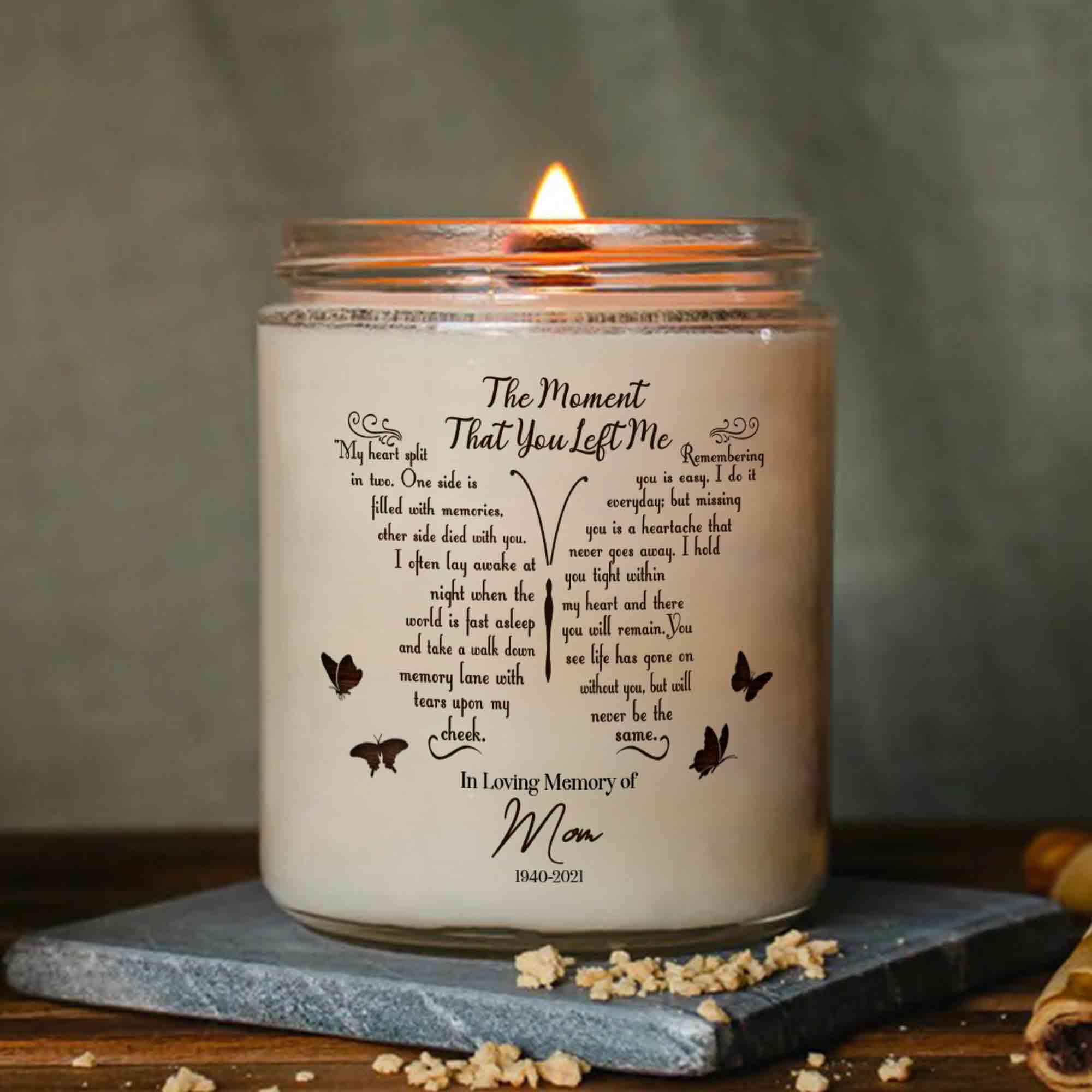 Personalized Memorial Candle For Loss Of Mother, In Loving Memory Candle, Personalized Candle Gifts