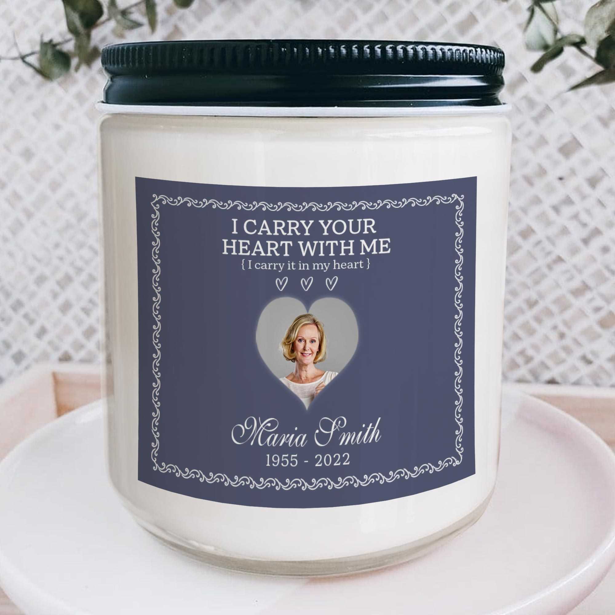Sympathy Candle Loss Of Mother, In Loving Memory Candle, Memorial Candle With Picture
