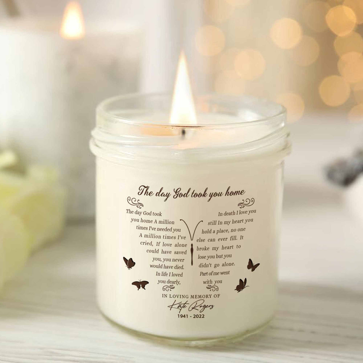 Remembrance Candle For Loss Of Loved One, Personalized Memorial Candle,  Candle In Memory Of A Loved One - Memory-Gift™