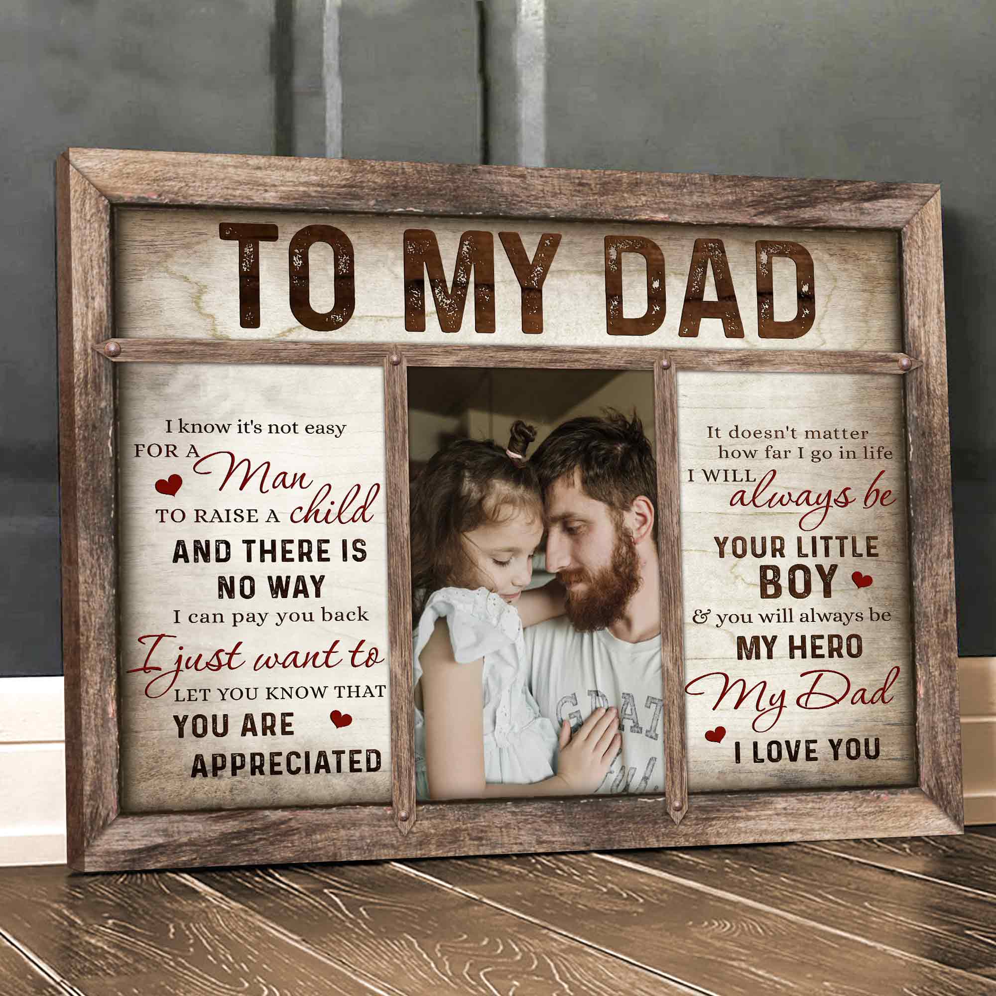 Father's Day Gift For Dad From Daughter, To My Dad Custom Photo Gifts, Fathers Day Decoration Ideas