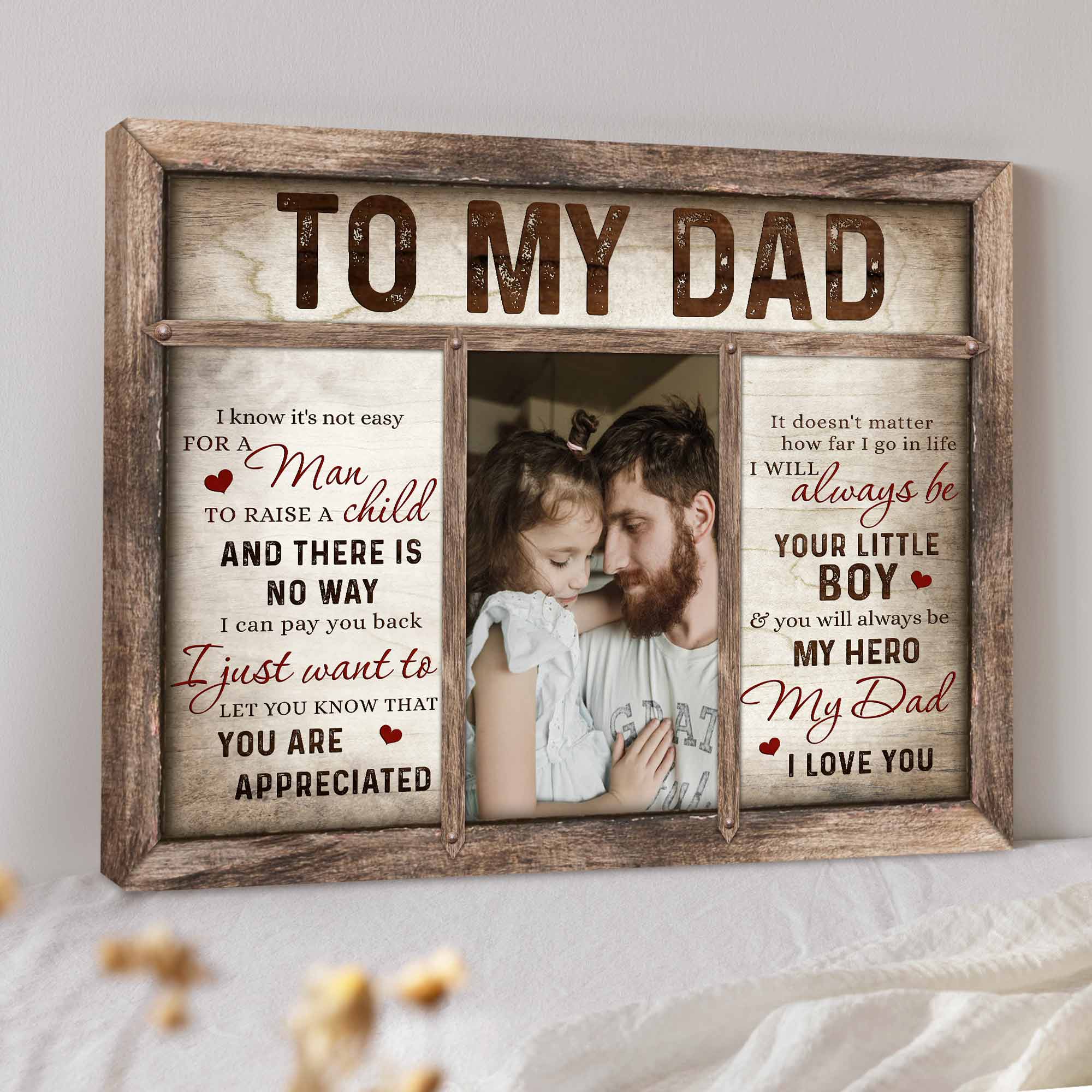 Father's Day Gift For Dad From Daughter, To My Dad Custom Photo Gifts, Fathers Day Decoration Ideas