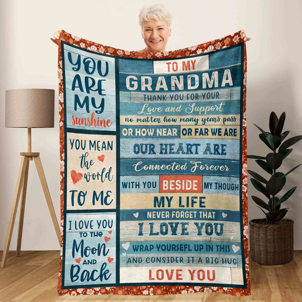 Blankets for Grandma Personalized Throw Blanket 3 Available Sizes