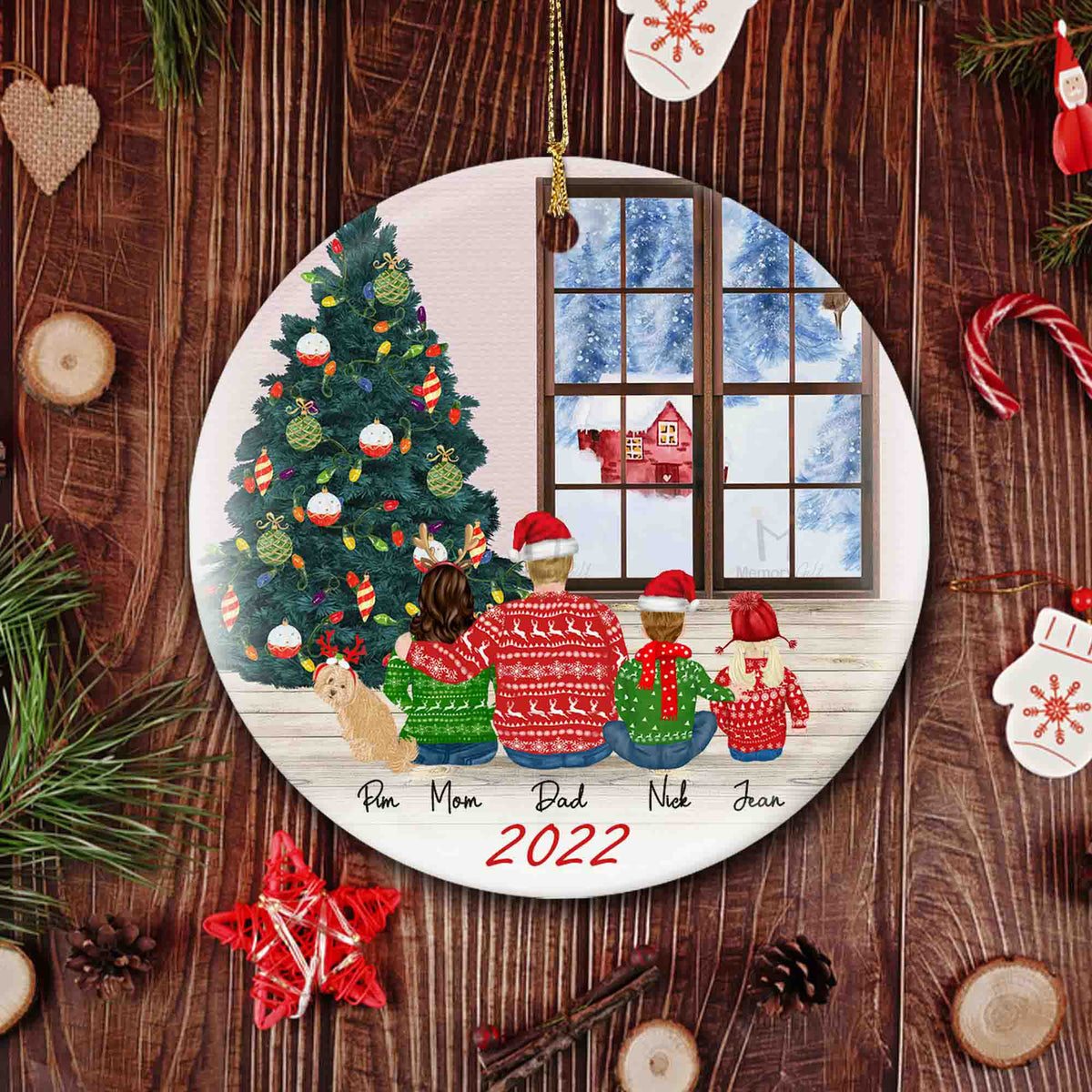 Family Christmas Ornament | Personalized Family Of 5 Christmas ...