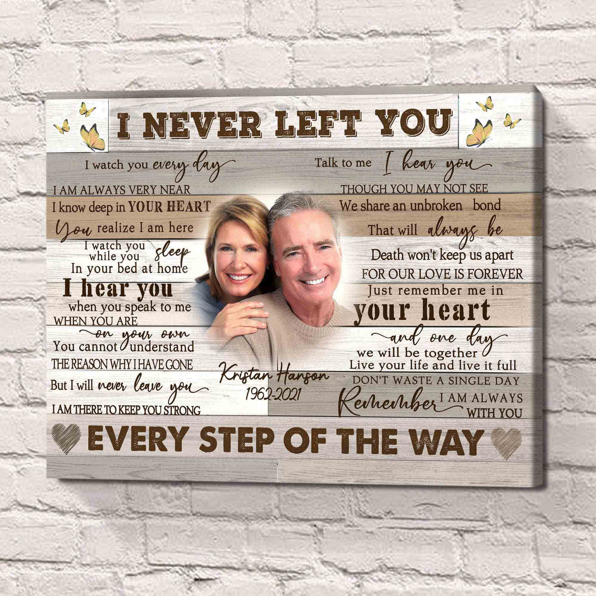 Father Memorial Gift I Never Left You Canvas with Photo