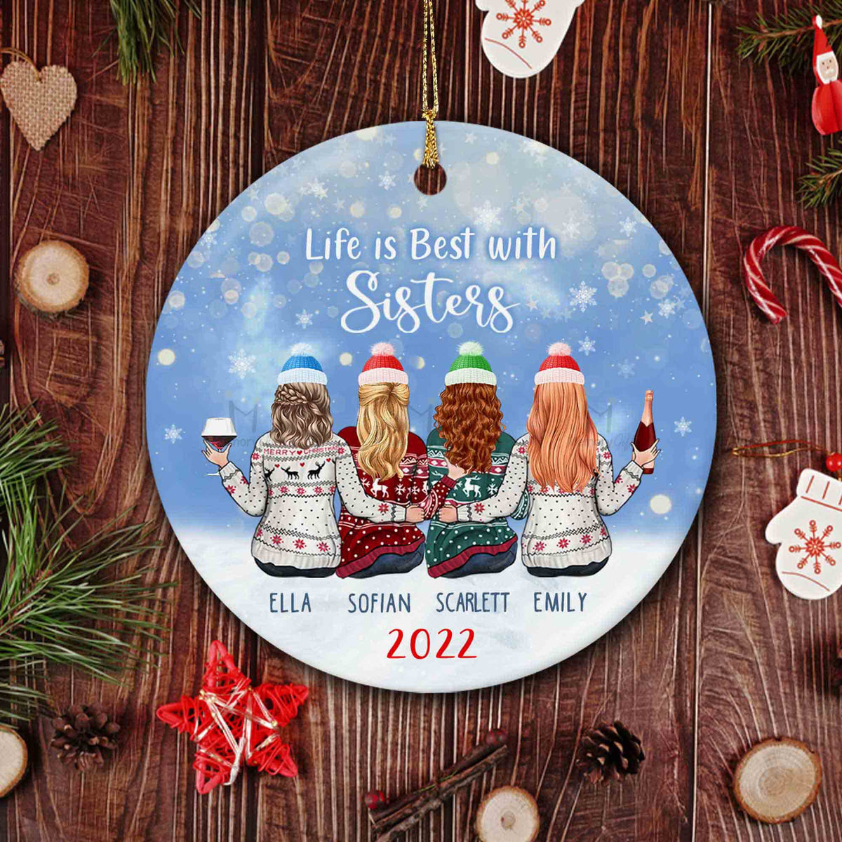 Friend Christmas Ornament Personalized Sister Ornaments Sisters Friend Christmas Ornament