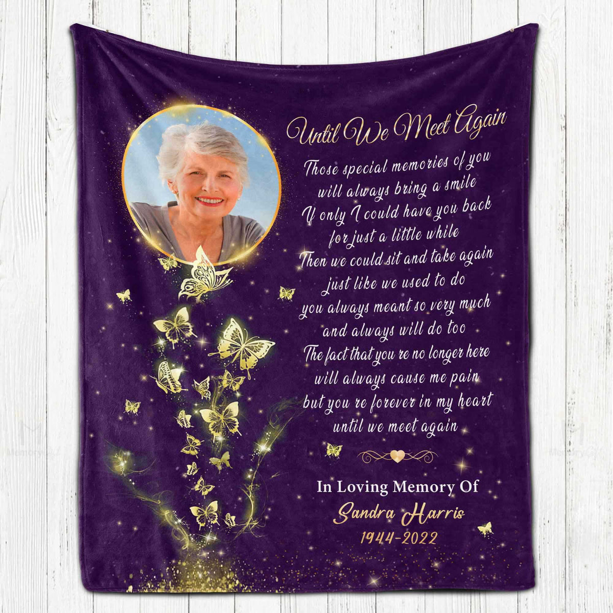In Memory of Blankets Until We Meet Again Custom Photo Sherpa
