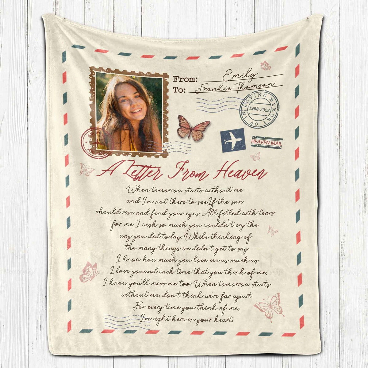 Memorial Gift for Loss of Daughter A Letter from Heaven Soft Fleece