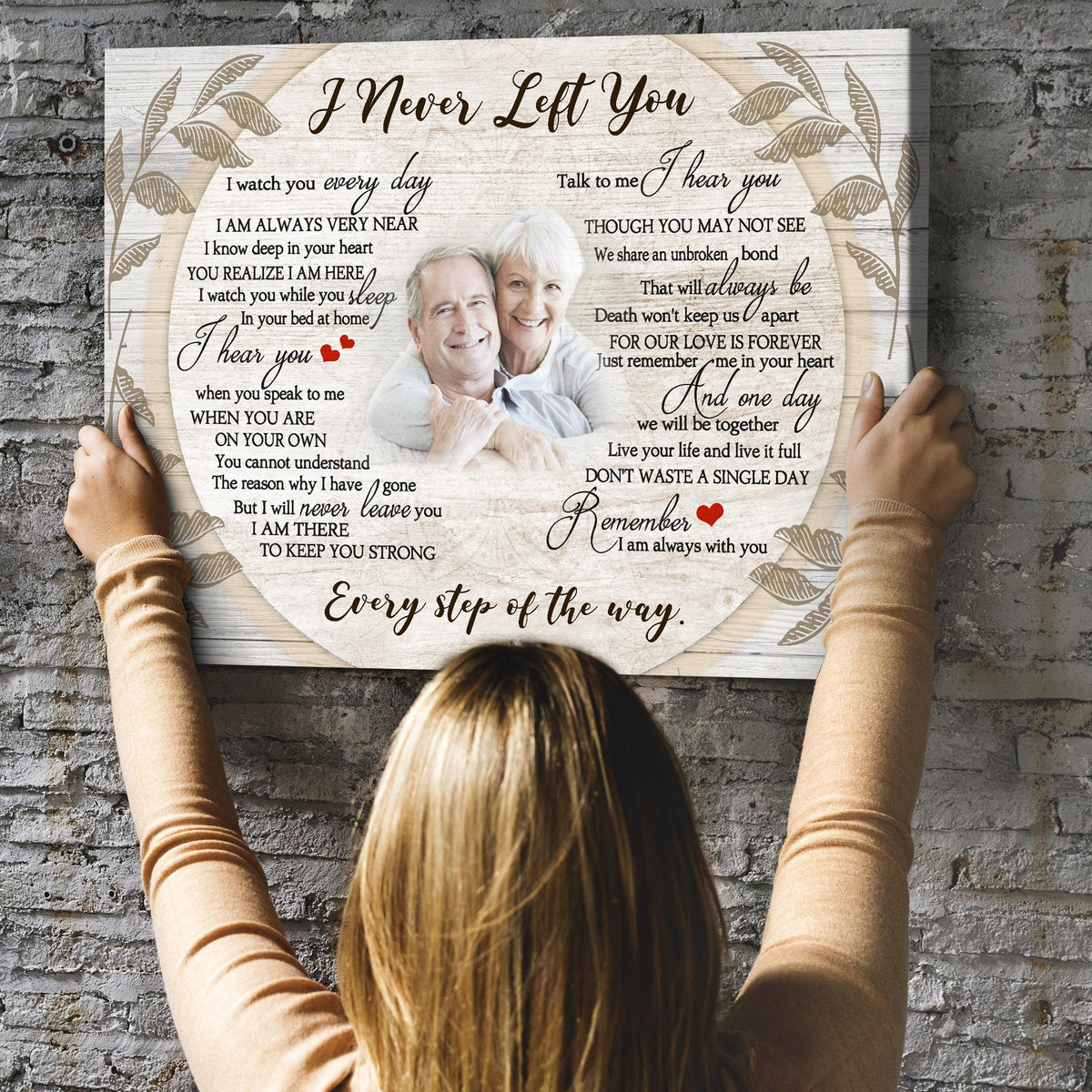 Memorial Gifts Loss of Father I Never Left You Poem on Canvas