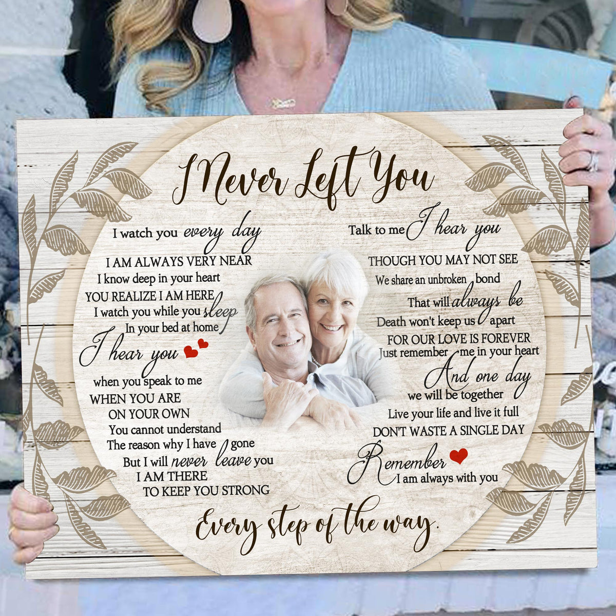 Memorial Gifts Loss of Father I Never Left You Poem on Canvas