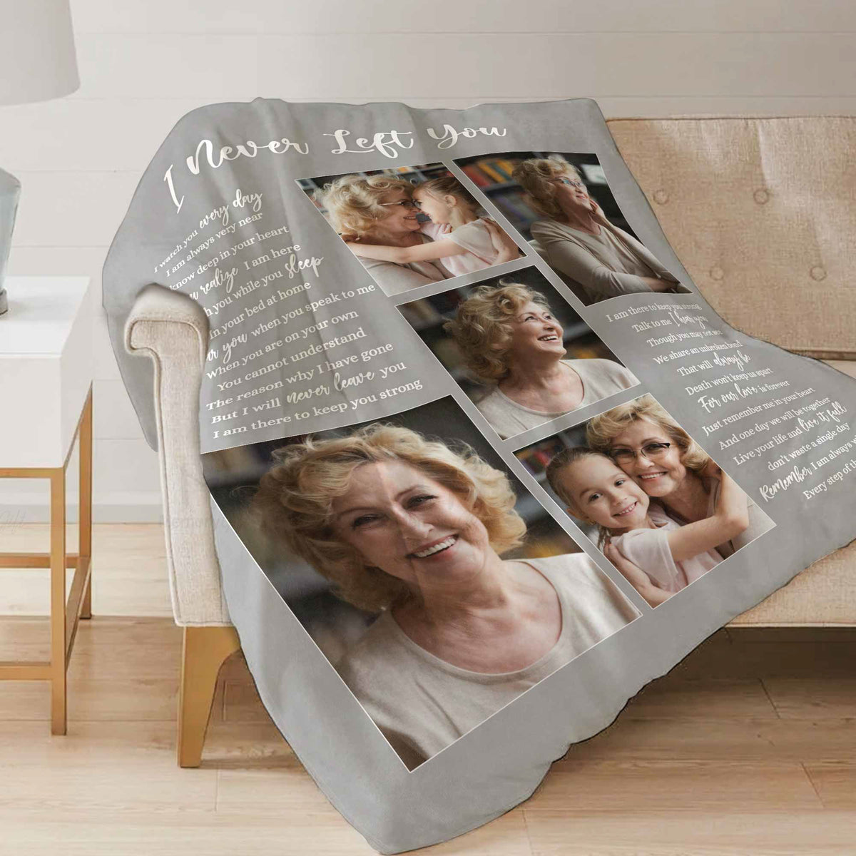 Memory Blanket with Photos | I Never Left You | Super Soft Sherpa Throw ...
