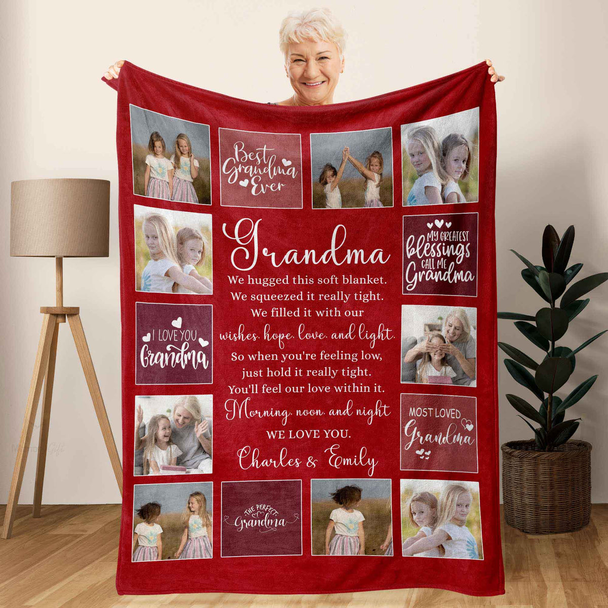 Personalized Grandma Blanket Super Soft Sherpa Throw Blanket 50