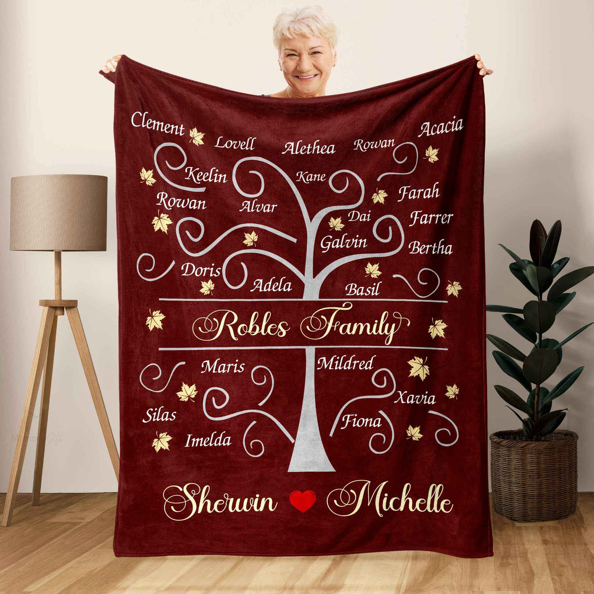 Blankets with discount names on them