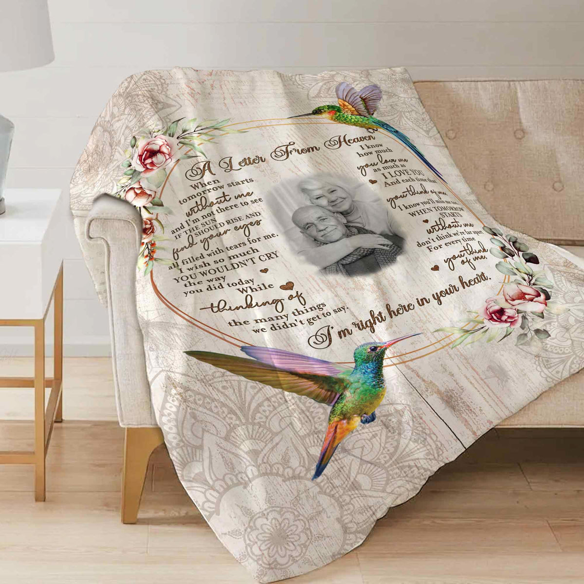 Personalized Memorial Blankets for Loss of Father, in Loving Memory