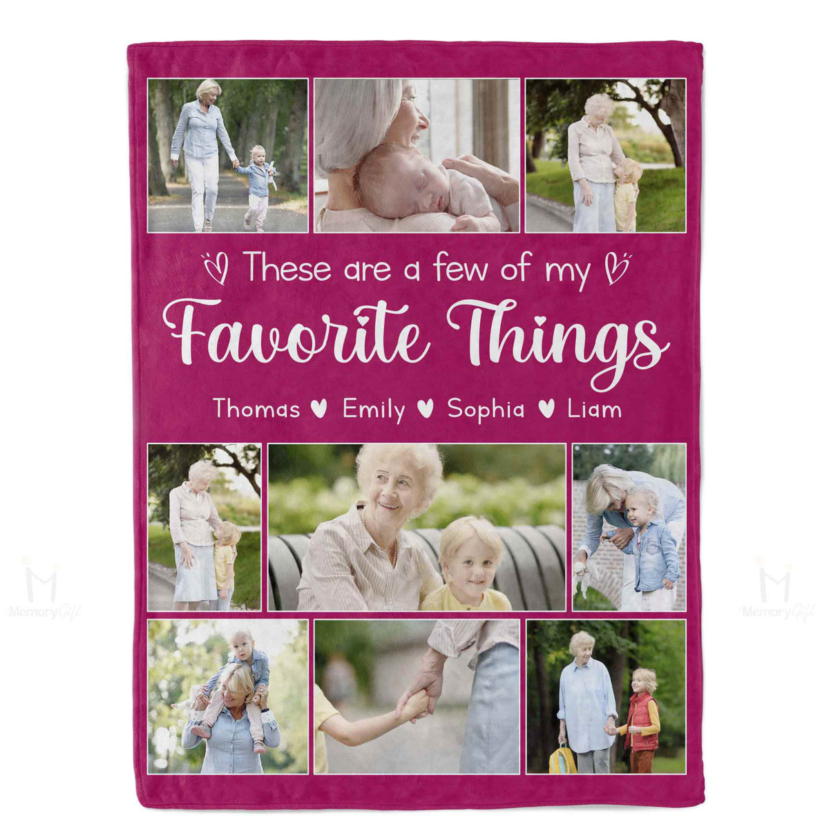 Personalized Photo Blankets for Grandma Super Soft Throw Blanket