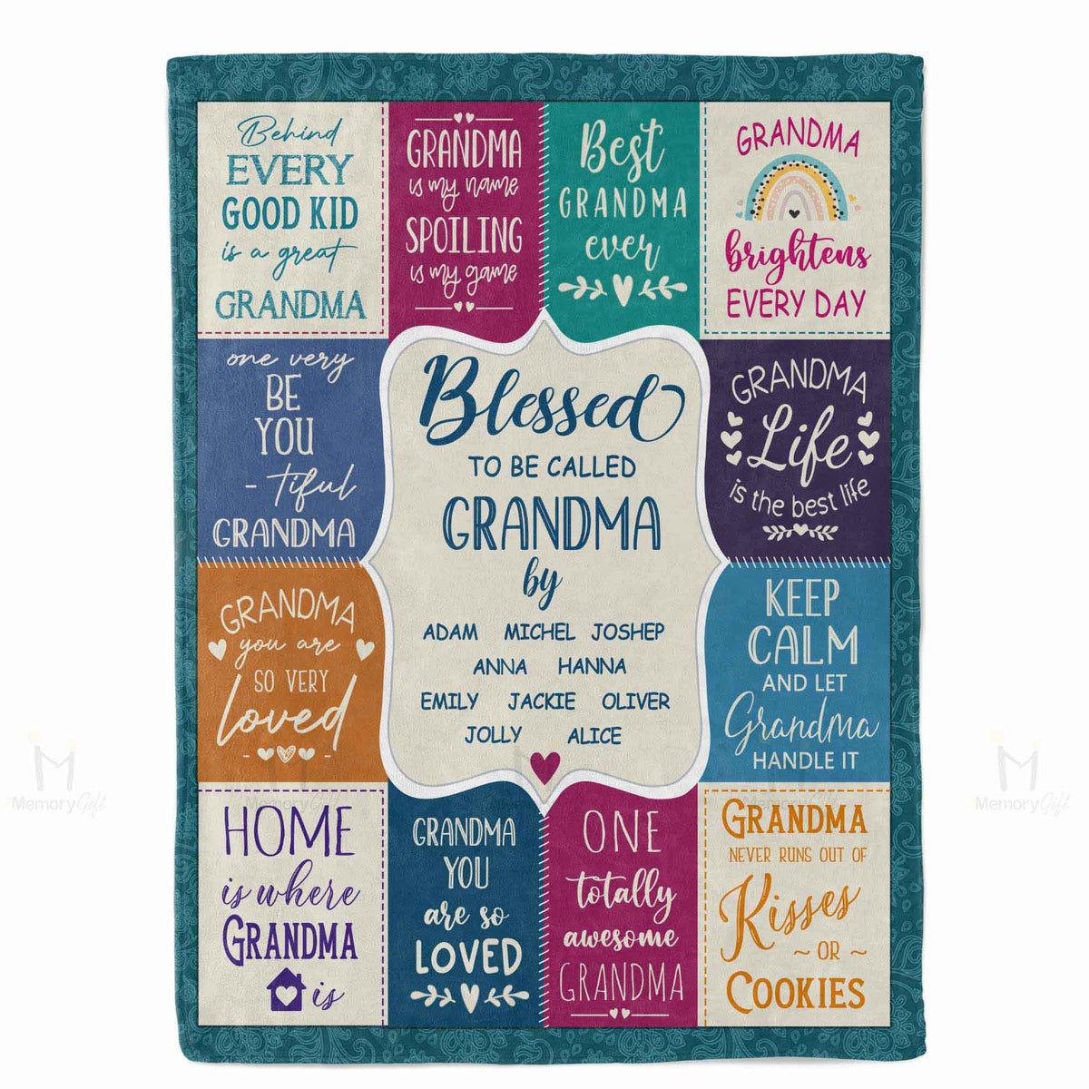 Proud Grandma Blanket Personalized Throw Blanket 30x40 inches