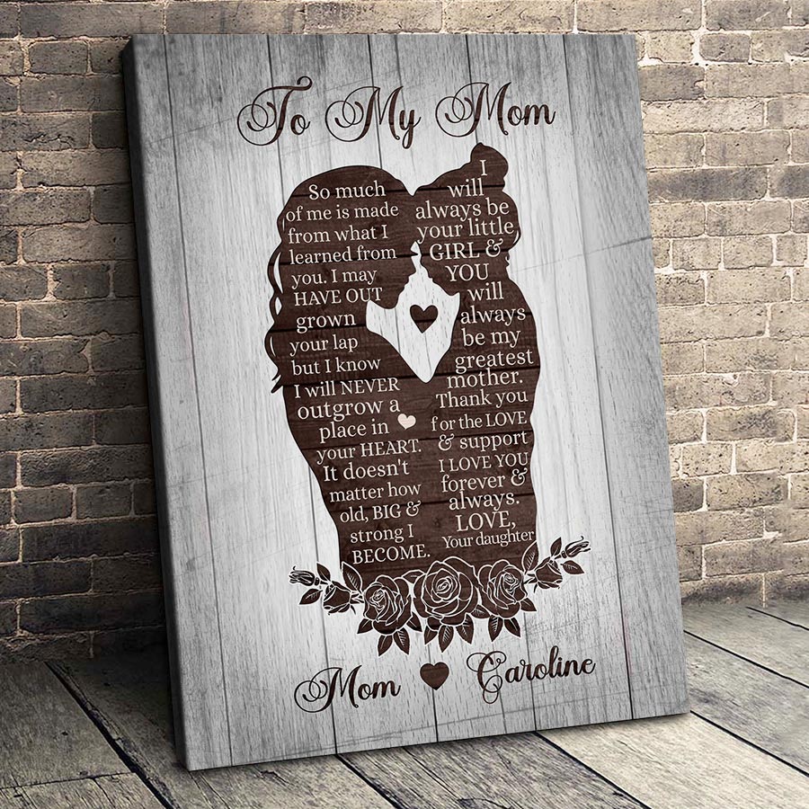 Custom Personalized Mom Holding Daughter Canvas - Gift Idea For Mother's Day - To My Mom