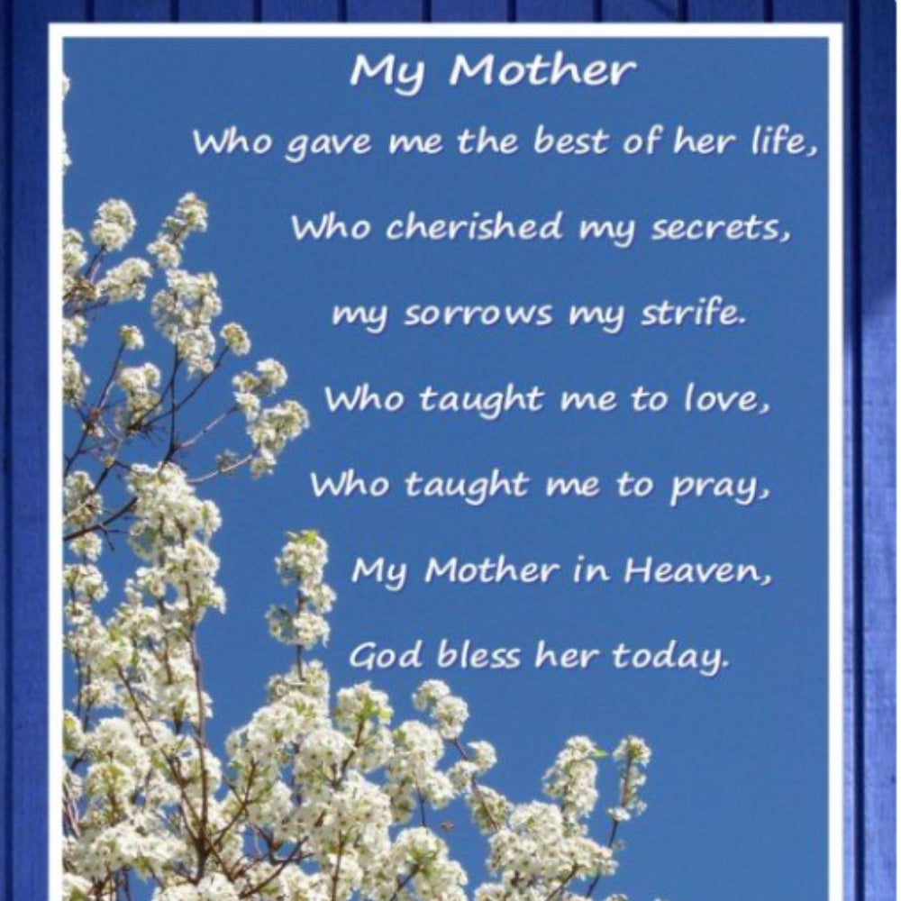 birthday poems for mom in heaven