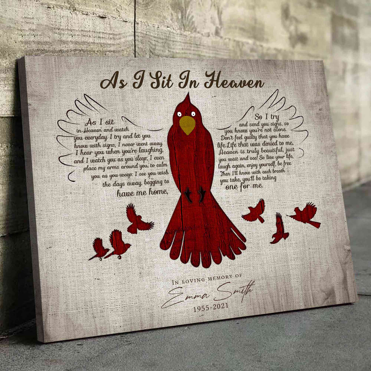 As I Sit In Heaven Cardinal - 08/2024 - Memory-Gift™