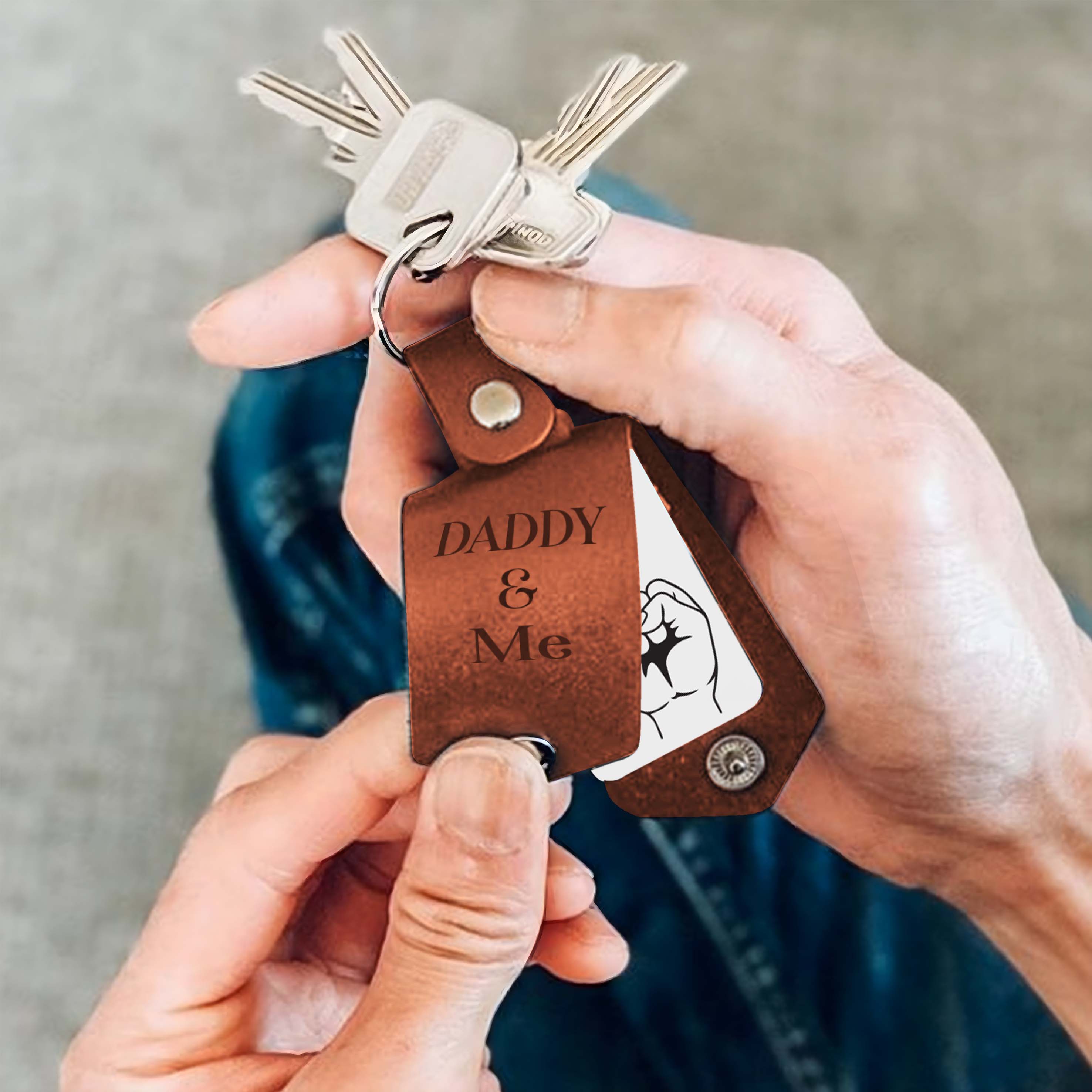 First Bump Keychain for Dad From Son