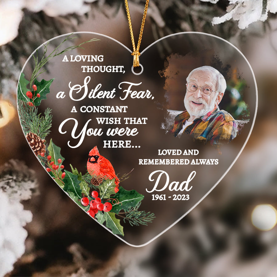 Custom Photo A Loving Thought A Silent Tear Ornament