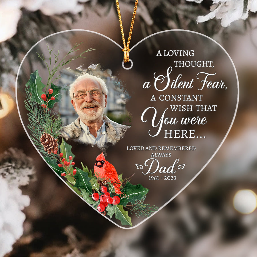 A Loving Thought A Silent Tear Photo Memorial Acrylic Ornament