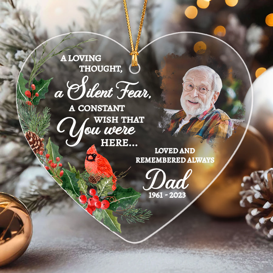 Custom Photo A Loving Thought A Silent Tear Ornament