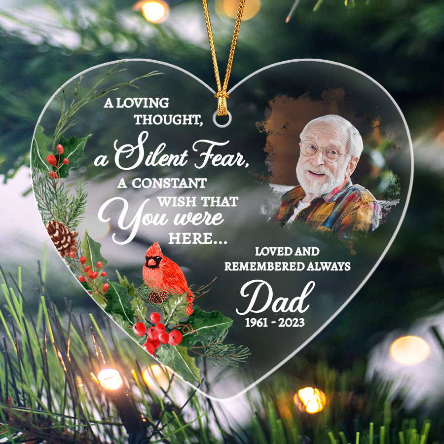 Custom Photo A Loving Thought A Silent Tear Ornament