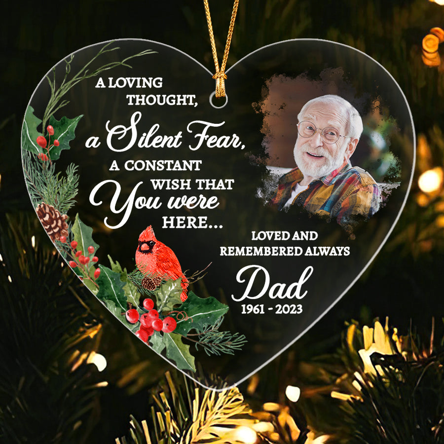 Custom Photo A Loving Thought A Silent Tear Ornament