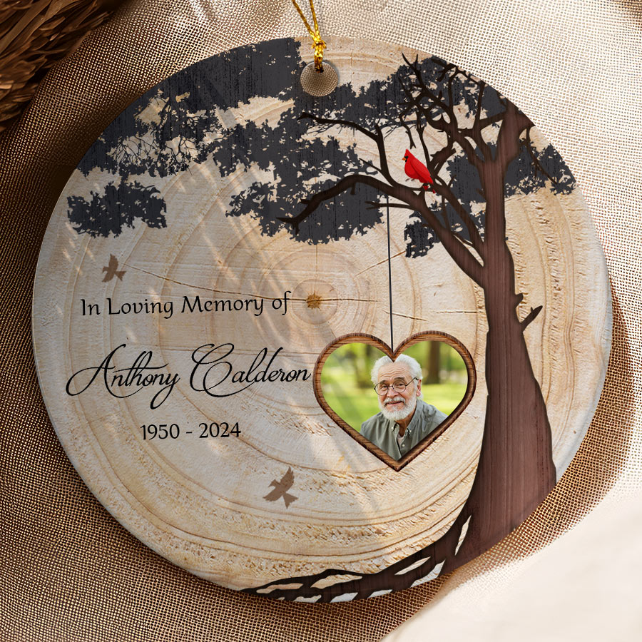 In Loving Memory of Custom Ceramic Circle Ornament