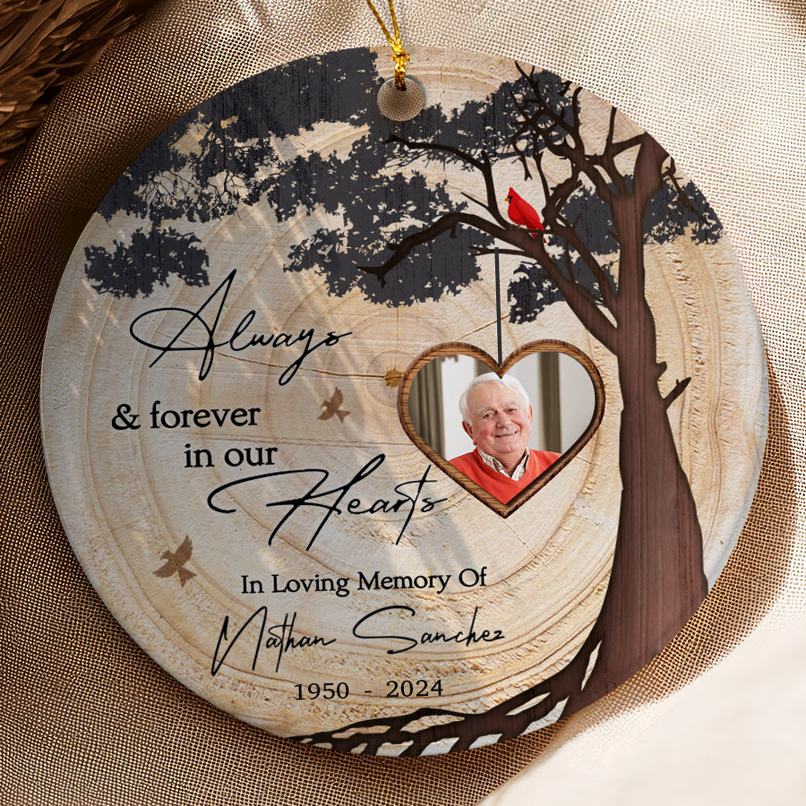 Always and Forever in Our Heart Red Cardinal Christmas Ornaments