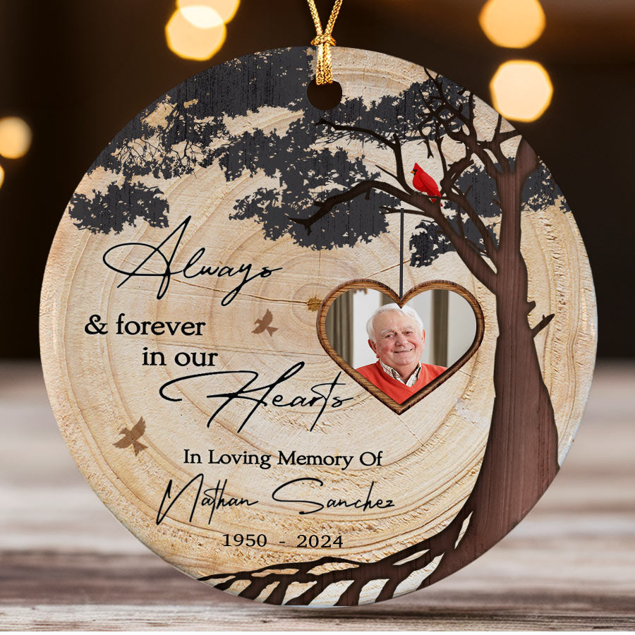 Always and Forever in Our Heart Red Cardinal Christmas Ornaments